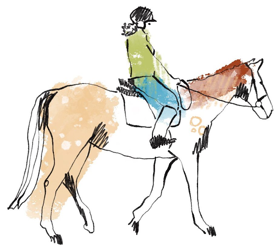 illustration ryttare på häst