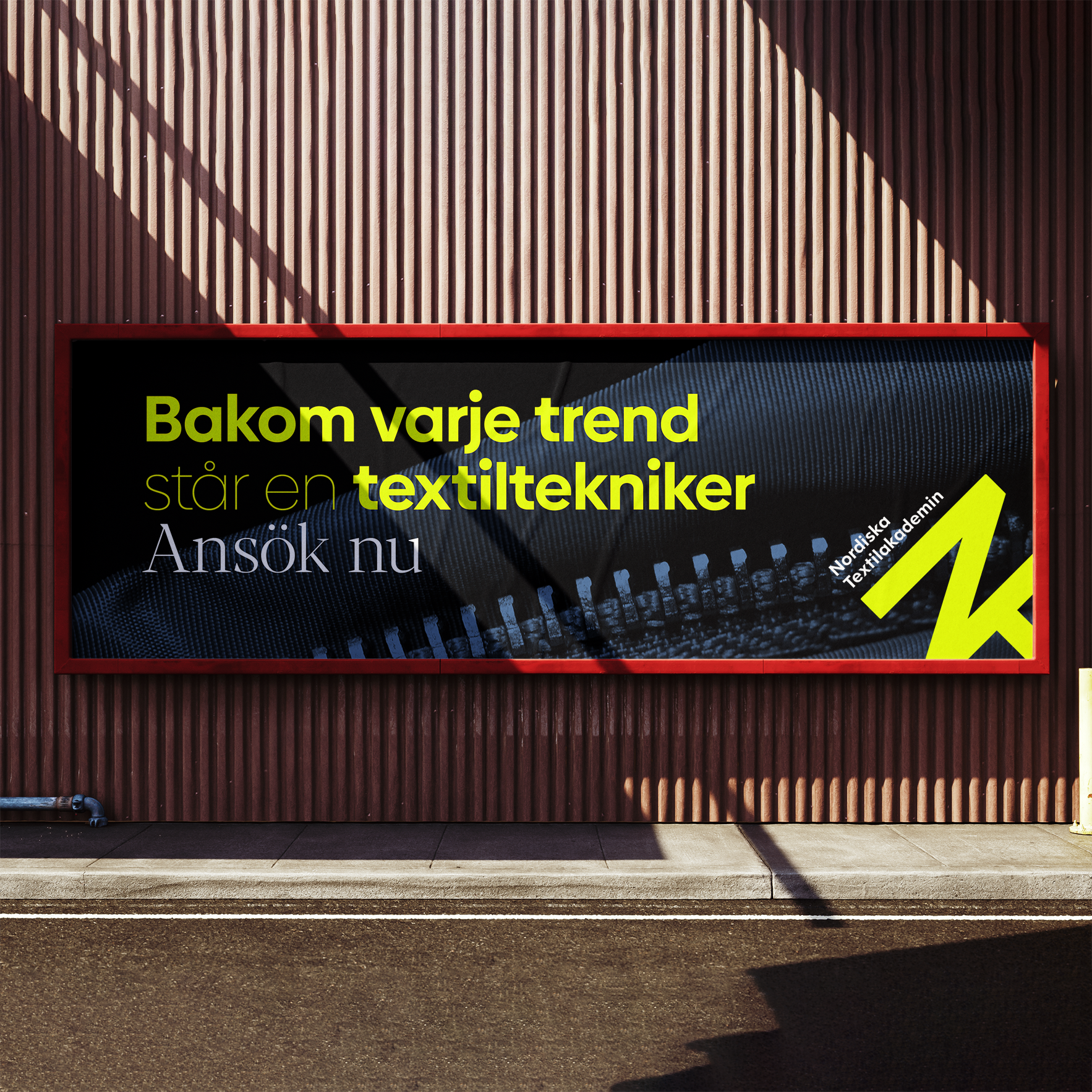 Nordiska Textilakademin billboard mockup